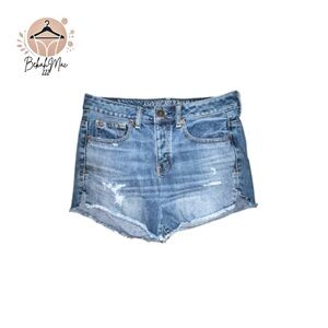 American Eagle Women’s High-Waisted Distressed Denim Shorts, Size 2